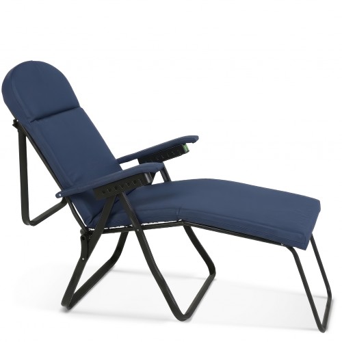 Πολυθρόνα 7 Θέσεων Μαύρου Σκελετού Μπλε Σκούρο Μαξιλάρι