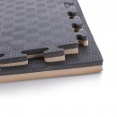 Δάπεδο Προστασίας Puzzle EVA 100x100x2,5 cm – Ξύλο / Μαύρο