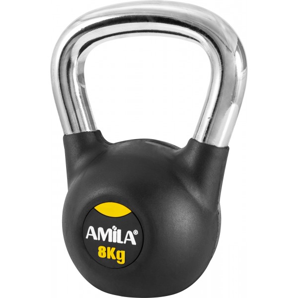 AMILA Kettlebell Rubber Cover Cr Handle 8kg