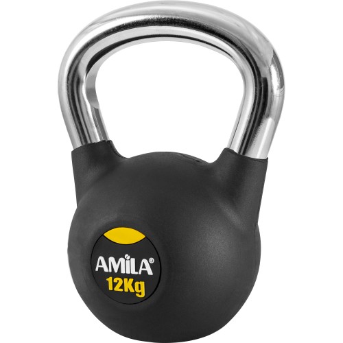 AMILA Kettlebell Rubber Cover Cr Handle 12Kg