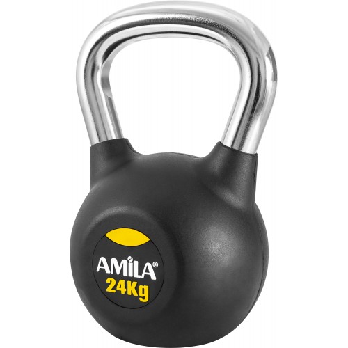 AMILA Kettlebell Rubber Cover Cr Handle 24kg