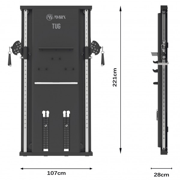 Επιτοίχια Διπλή Τροχαλία Dap Machine Tug