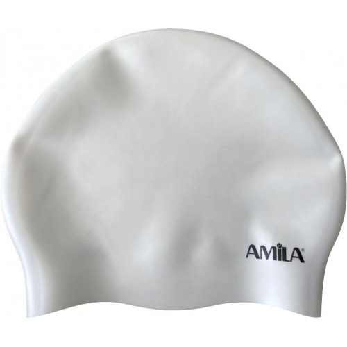 Σκουφάκι Κολύμβησης AMILA Long Hair HQ Λευκό