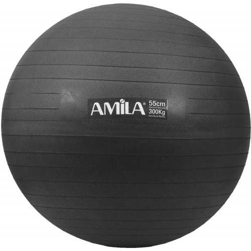 Μπάλα Γυμναστικής AMILA GYMBALL 55cm Μαύρη Bulk