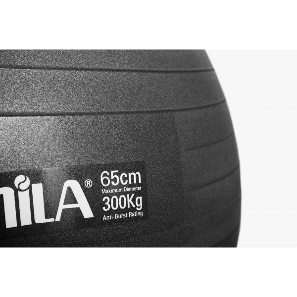 Μπάλα Γυμναστικής AMILA GYMBALL 65cm Μαύρη Bulk