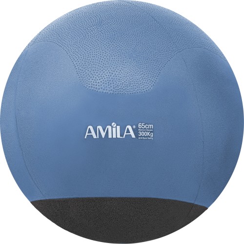 Μπάλα Γυμναστικής AMILA GYMBALL 65cm Μπλε με Βάρος στην Βάση