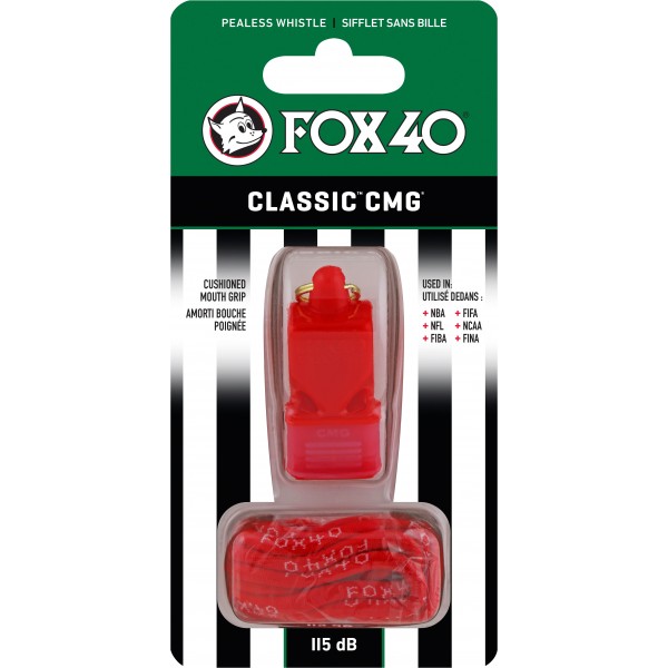 Σφυρίχτρα FOX40 Classic CMG Official Κόκκινη με Κορδόνι