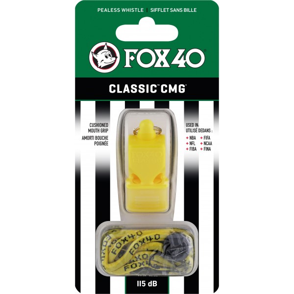 Σφυρίχτρα FOX40 Classic CMG Official Κίτρινη με Κορδόνι