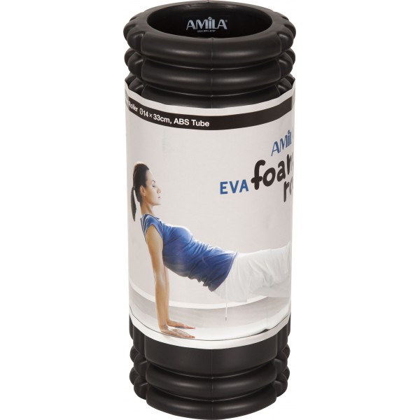 AMILA Foam Roller Plexus Φ14x33cm Μαύρο