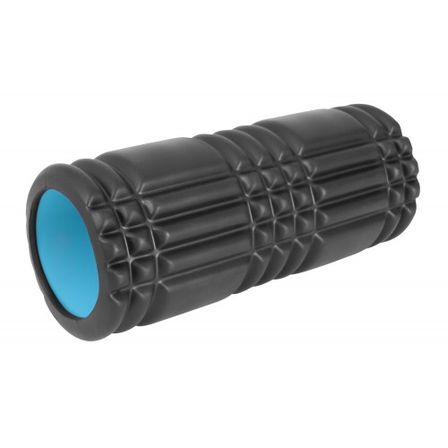 AMILA Foam Roller Plexus Φ14x33cm Μαύρο/Γαλάζιο