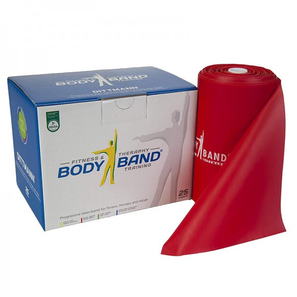 Λάστιχο Γυμναστικής Μέτριο Κορδέλα BODY BAND 25m x 14.5cm Κόκκινο