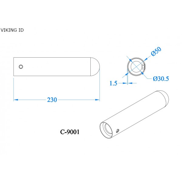 Viking C-9001 Προσαρμογέας / Μανίκι Ολυμπιακού Τύπου Φ50    