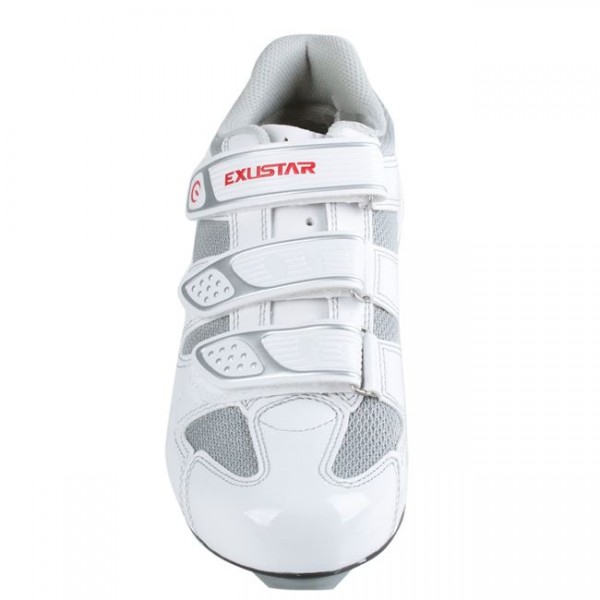 Παπούτσια Ποδηλασίας EXUSTAR Κούρσας Λευκό-Ασημί